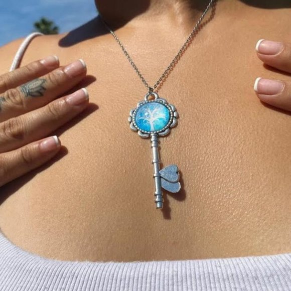 Tree Of Life Necklace-Cabochon Key Necklace - Picture 1 of 4